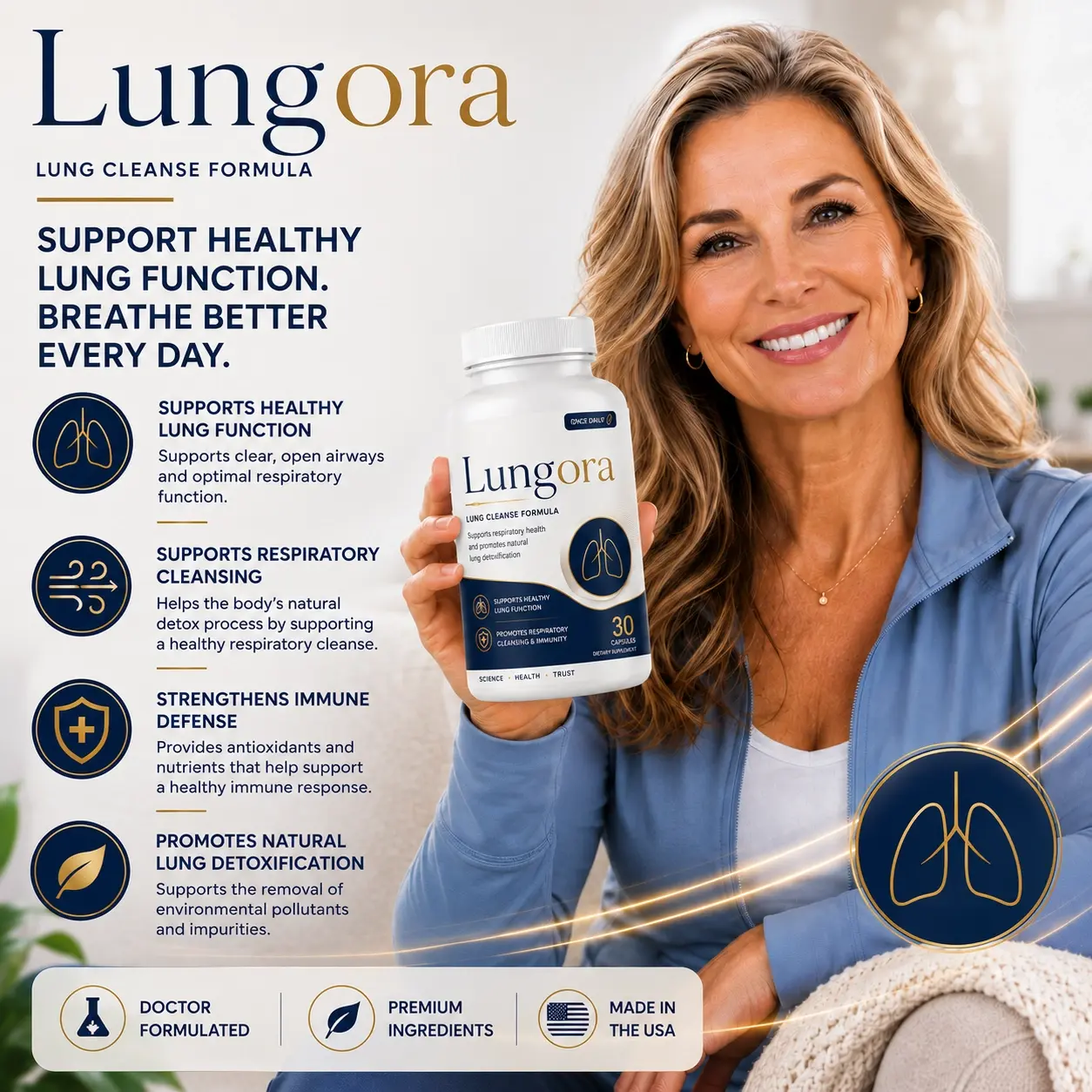 Lungora daily respiratory wellness support